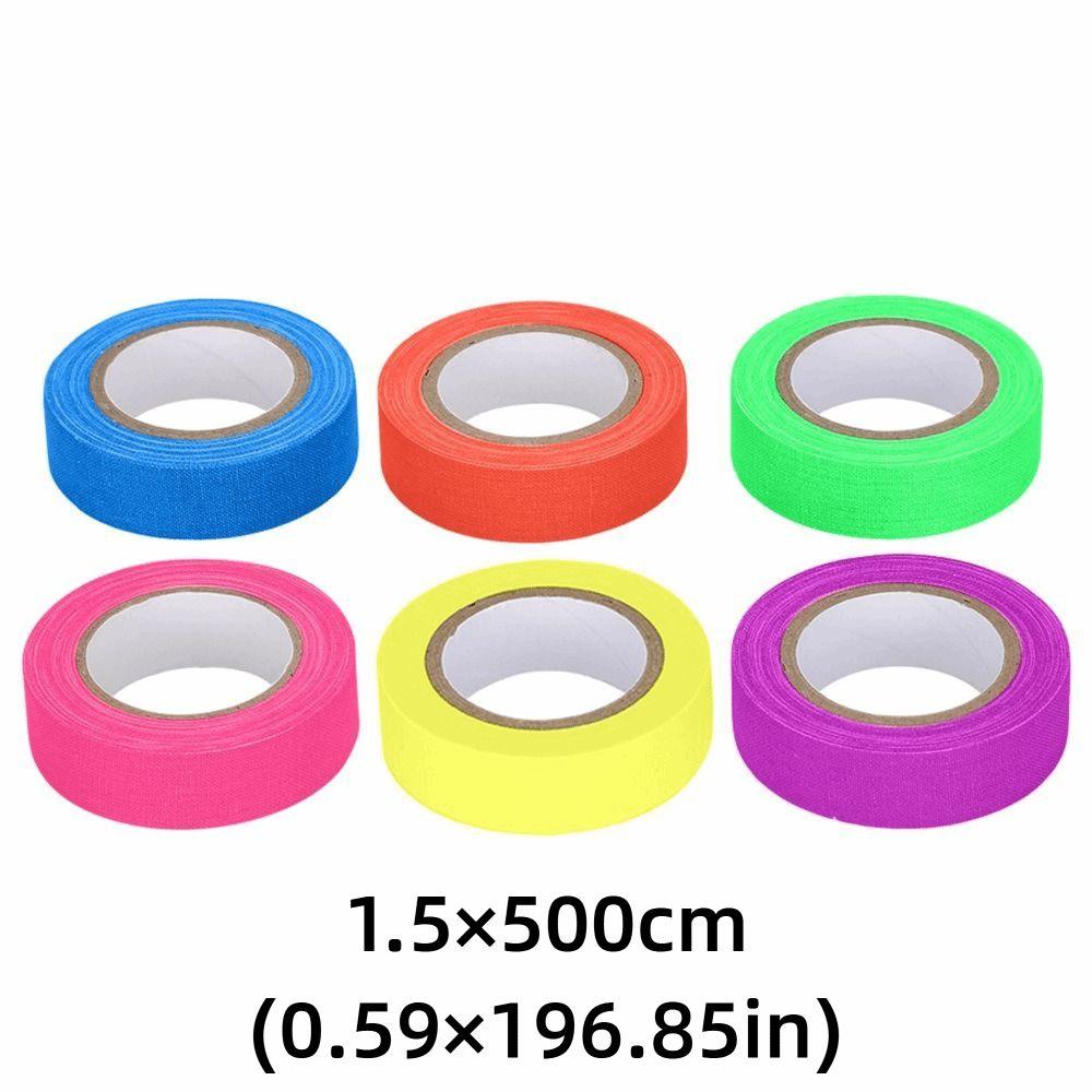 6PCS High Viscosity Fluorescent Cloth Tape Multi-Color Neon Gaffer Tape Luminous Tape  Floor Marking