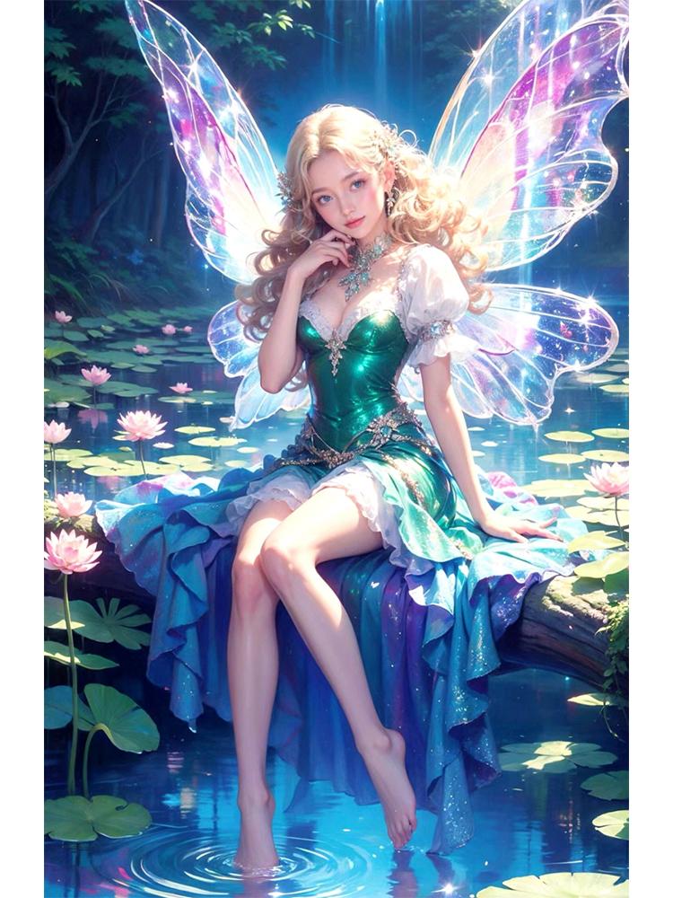 Cartoon 5D Diamond Painting Butterfly Elf Full Round Square Diamond Mosaic DIY Handmade Embroidered Home Decoration