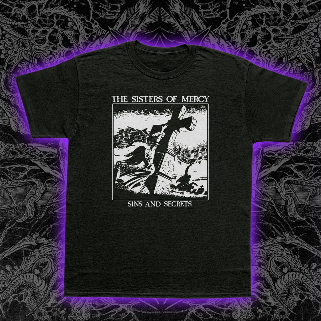 The Sisters of Mercy Sins and Secret T-Shirt Goth Rock Post-Punk Music Tee S-5XL Unisex T-Shirt
