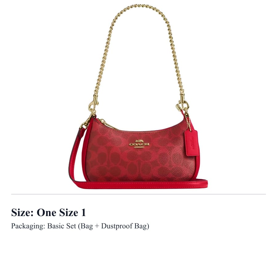 COACH Teri Signature Coated Canvas Shoulder