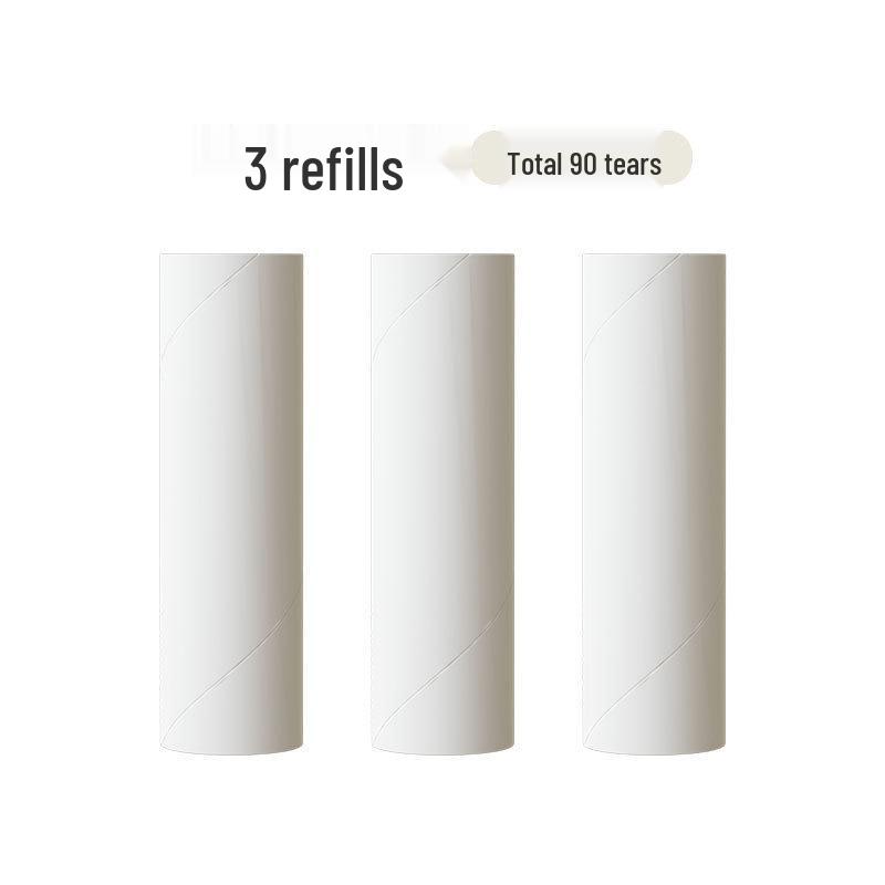 Lepkavý odstraňovač chloupků a žmolků s odtrhávacími náhradními rolemi