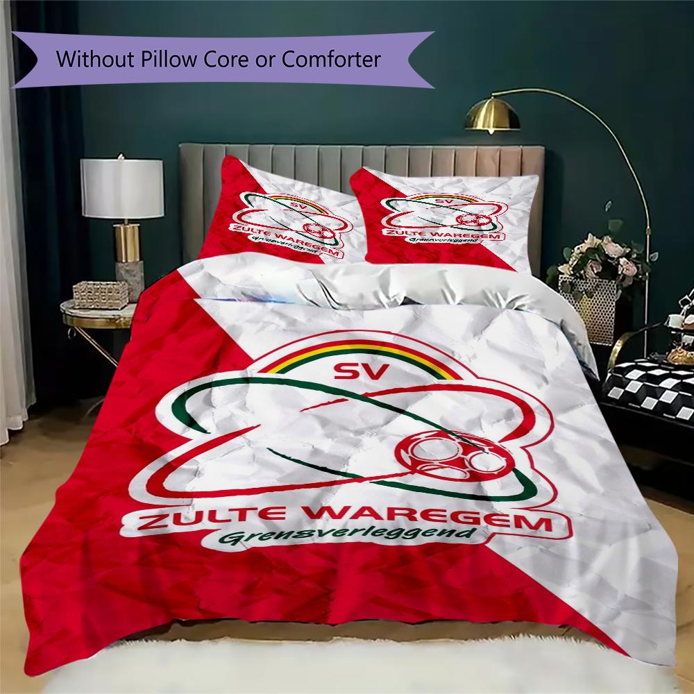 SV Zulte Waregem Pattern Bedding uilt Set uilt Cover Pillowcase Home Decoration Birthday Gift (1 * duvet cover + 2 * pillowcase without core)