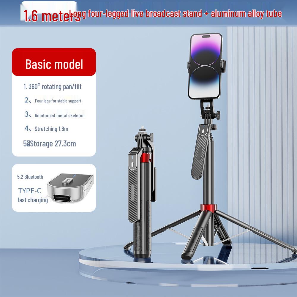 Bluetooth Universal Selfie Stick and Tripod with Anti-Shake Gimbal for Travel and Live Streaming.