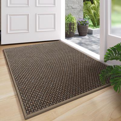 Door Floor Mat Solid Color Woven Pattern Entry Foyer Porch Corridor Blanket Carpet Household Non-Slip And Dirt-Resistant Foot Mat