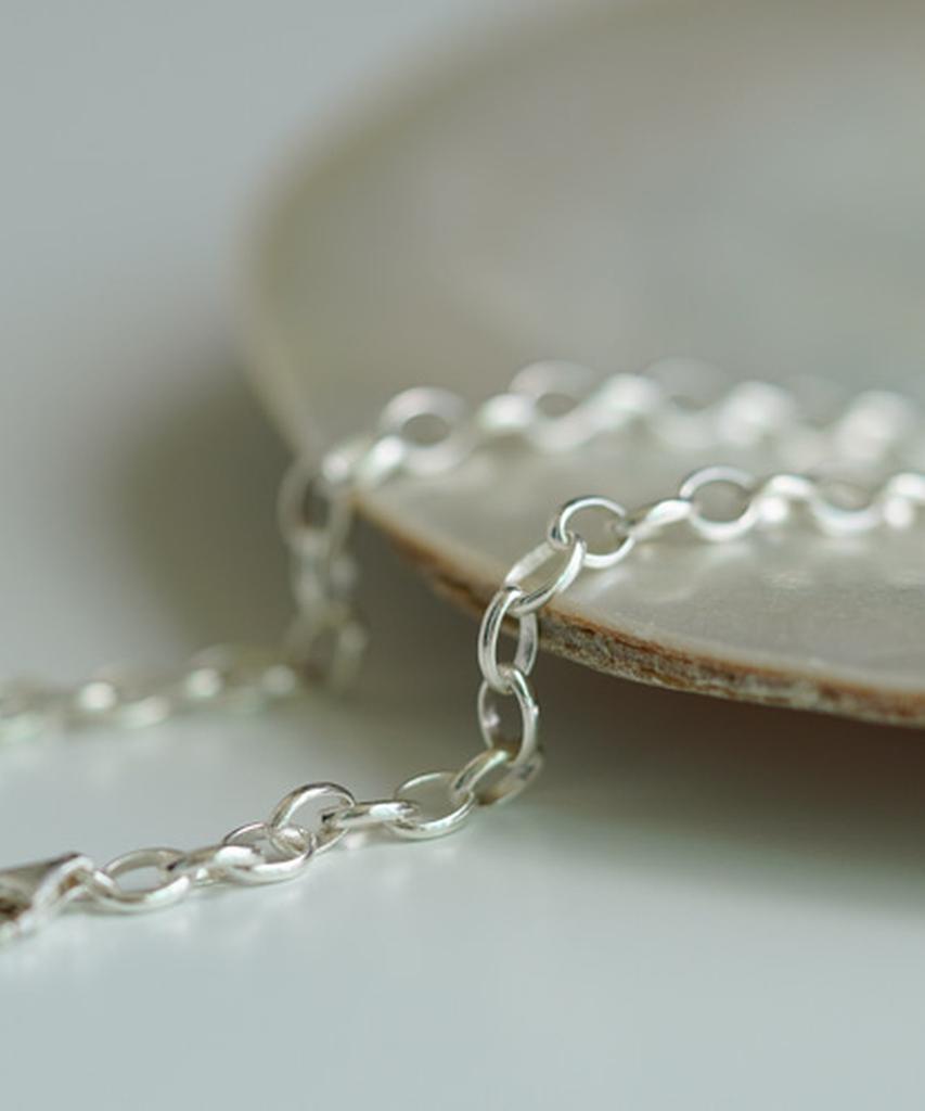 Alleun Silver 925 Ginger Oval Chain Necklace