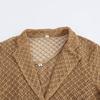 Kaslead New Women Clothes Western Style Knitted Hollow Blazers Dress Two-piece Set