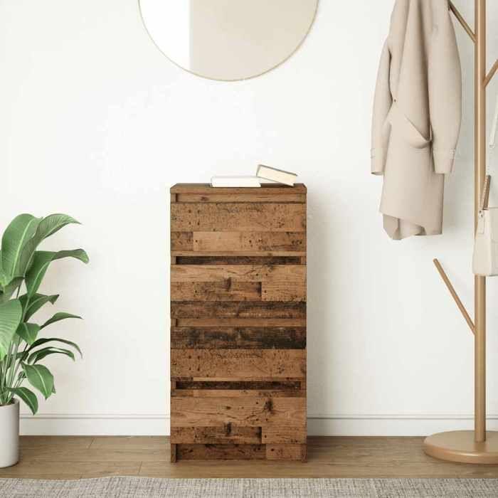 VidaXL Buffet vieux bois 37,5x35x76 cm bois d'ingénierie, meuble de rangement, meuble de rangement de cuisine, meuble de 861758