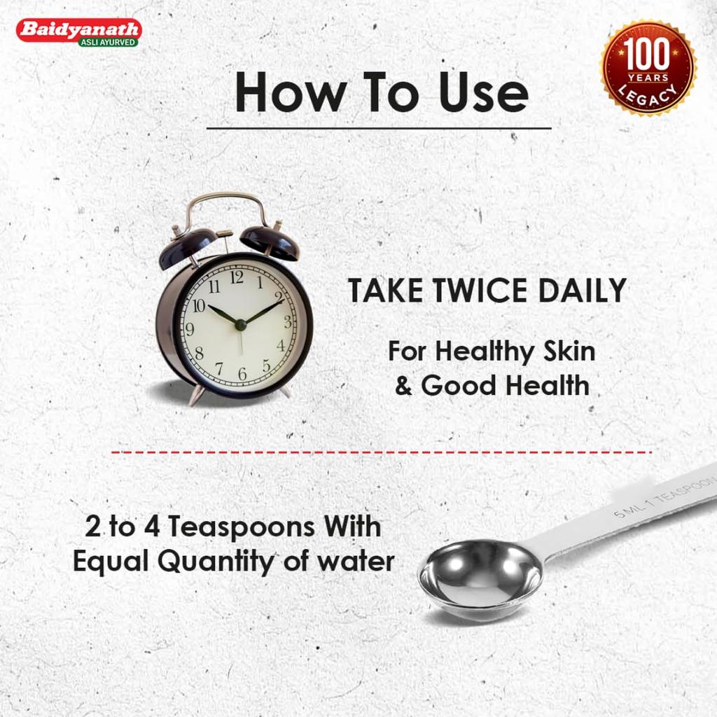 Baidyanath Anant Salsa Herbal Syrup 220 ml X Pack of 2 | Ayurvedic Blood Purifier for Clear Skin and Healthy Hair