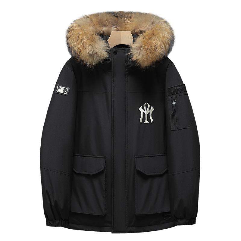 Hooded Men's and Women's Style Cotton Jacket Jacket Thickened Warm Anti Cold Leisure Loose Comfortable High Quality Fabric Feather Silk Down Jacket