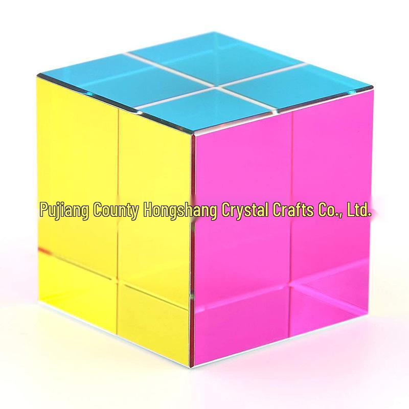 K9 Colorful Crystal Cube Pyramid Prism Desktop Decoration Toy