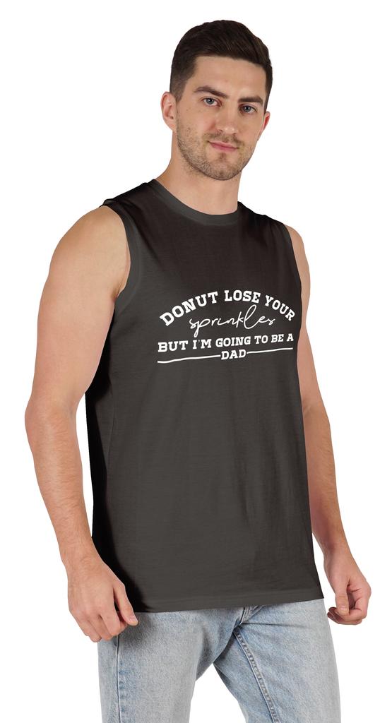 Inkmeso Men  s Tshirt   Donut Loose Your Sprinkles But I  m Going To Be A Dad   Graphic Tshirt For Pregnancy