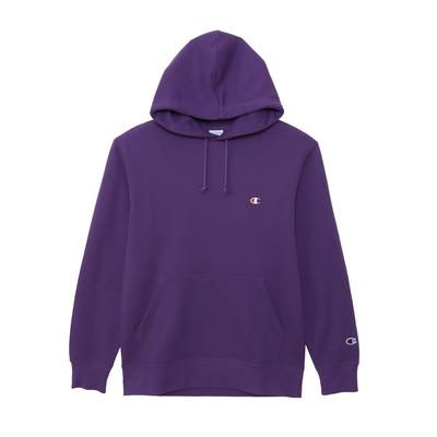 Champion Long Sleeve Fleece Hoodie with Embroidered Deep Men's Logo, Basic, Purple, C3-W101Z