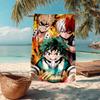 Custom Name Ultra-Soft Beach Towel with My Hero Academia Theme,Ideal for Pool - Camping, Diving - Perfect Travel Essential, Vibrant Beach Towel.