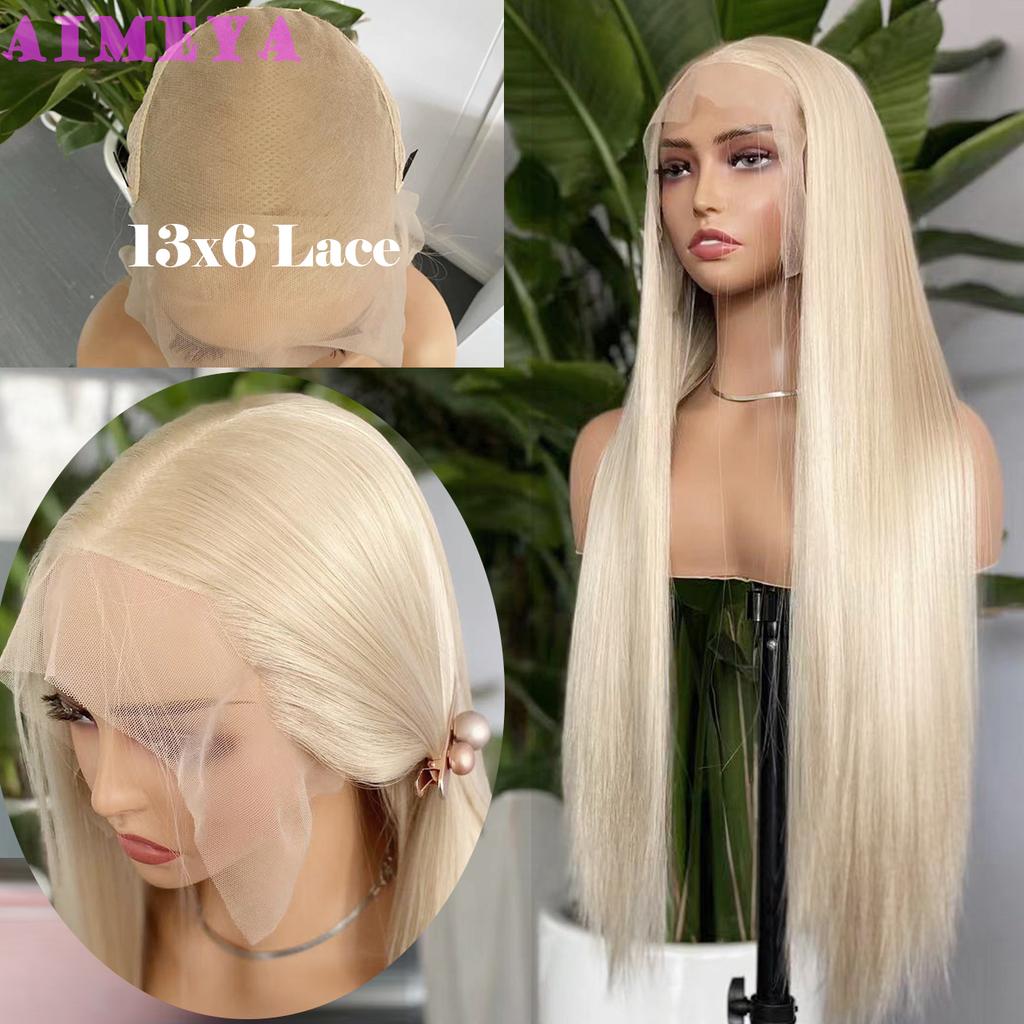 AIMEYA 13X6 Pink Lace Front Wig Natural Hairline Long Silk Straight Synthetic Wig for Women Free Part Big Lace Hair Daily Use