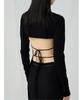 Anggae Back Ribbon 2Way Pullover Black