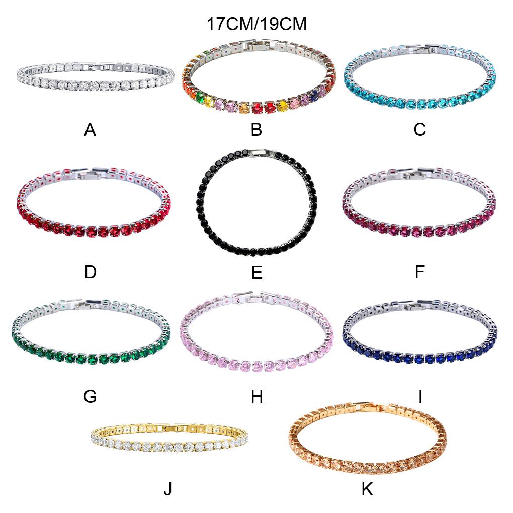 Excellent Iced-Out Chain Crystal Wedding Bracelet In Gold And Silver Cubic Zirconia Tennis Bracelet