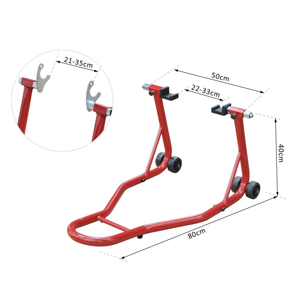 Metal Motorcycle Bike Stand Rear Universal Wheel Lift Bike Forklift Red