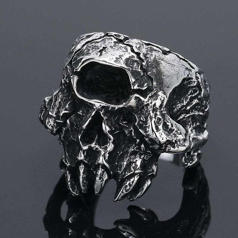 Multi Style Gothic Skull Rings for Men's Punk Hip Hop 316L Stainless Steel Ring Biker Talisman Retro Jewelry Gift Dropshipping
