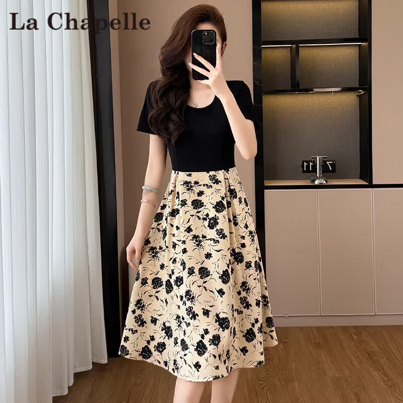 La Chapelle Ice Cool Round Neck Printed Dress L