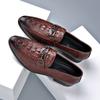 Business dress men's shoes with trousers leather shoes men's crocodile pattern foreign trade foot cover large size men's single shoes
