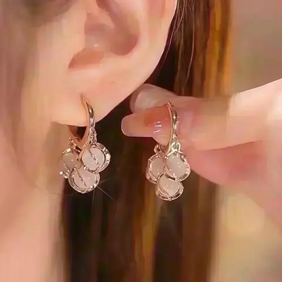 Geometric Square White Crystal Pendant Earrings For Women Fashionable Personalized Daily Accessory Party Jewelry Birthday Gifts