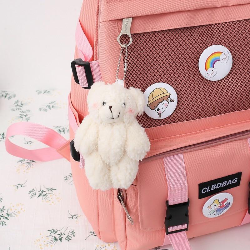 4-teiliges Schulranzen-Set, neue Canvas-Schultaschen für Teenager-Mädchen, süße Schul-Laptop-Rucksäcke, Reisetaschen für Damen, Schülerbüchertaschen