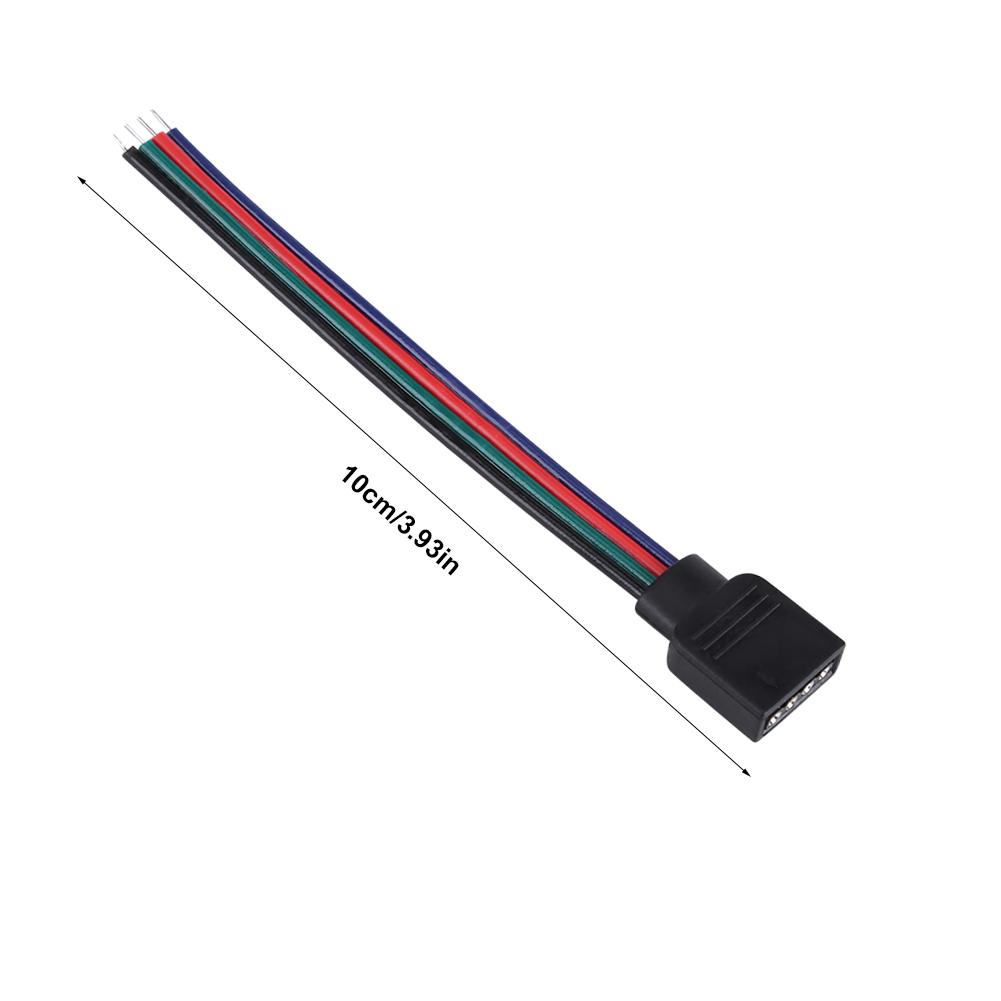 20pcs 4 Pin Cable Connector Wires for 5050Celsius3528Celsius3014 RGB LED Strip Lights 10cm Length Female