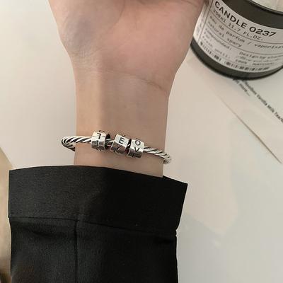 New 925 Sterling Silver Retro Twist LOVE Letter Female Bangle Original Jewelry For Women Valentine's Day Gifts Never Fade