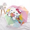 1pc Hello Kitty Flowers Automatic Opening Folding Umbrella - Portable 3-Fold Design with Iron Frame, Perfect for Outdoor Use, Festive Gifts, Travel, D