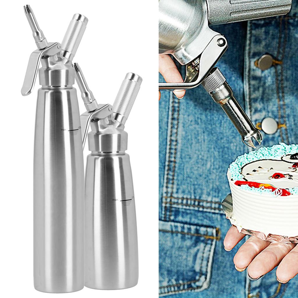 304 Stainless Steel Cream Foamer Whipper Dispenser Coffee Dessert Cake DIY Bake Tools