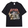 Buff Cats Autism Memory T-shirt Fitness Gym Fashion Hip Hop Trend Harajuku Short Sleeve Comfortable Cotton Women's T-shirt