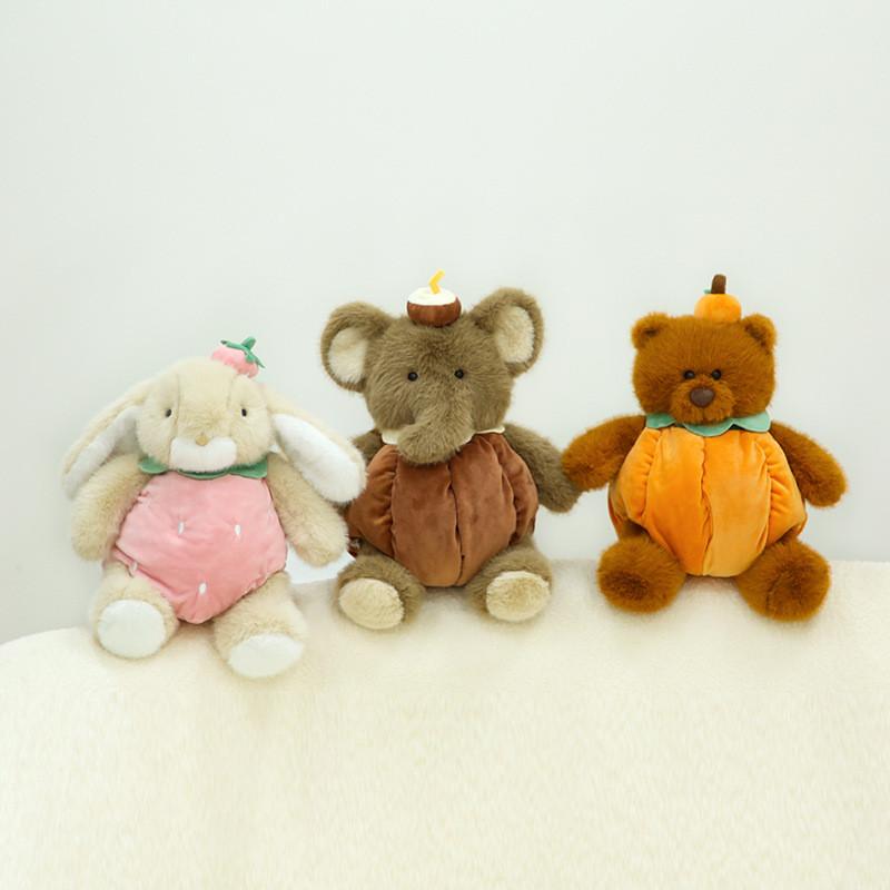 Fruit Orange Coconut Bear Strawberry Rabbit Plush Toy Cute Baby Doll Figure