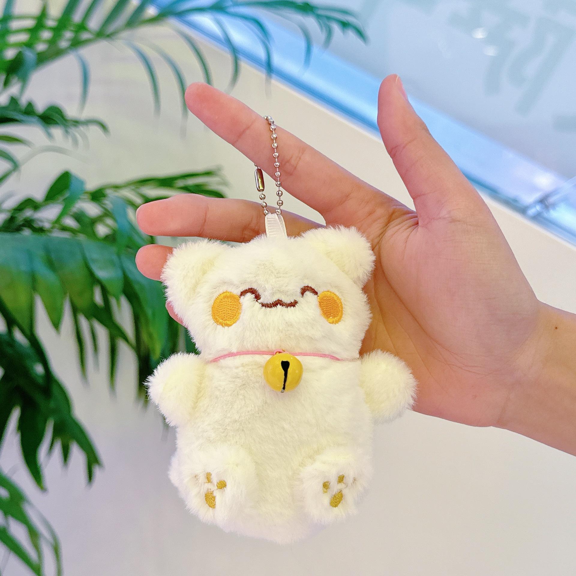 

Милый плюшевый кулон в виде кота-манеки, талисмана удачи, интернет-знаменитости, с колокольчиком, брелок-шарм 10cm Tall