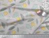 Soimoi Gray Japan Crepe Satin Fabric Leaf Floral Decor Fabric Printed Metre 42 Inch