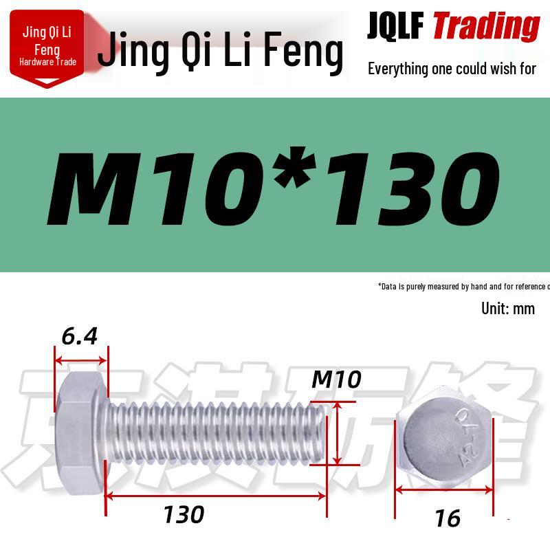 201 Stainless Steel Hex Head Full Thread Bolt: Wear & Corrosion Resistant, M4-M14 for Aerospace Machinery