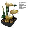 Relaxation Tabletop Water Fountain with Rocks 3 Tier Lotus Leaf Small Waterfall Fountain with Light for Indoor Zen Home Bedroom Desktop Decor