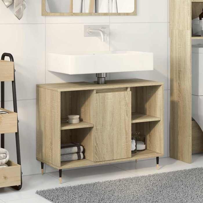 VidaXL Bathroom Cabinet Sonoma Oak 80x33x60cm Engineered Wood, Bathroom Storage Cabinet, Cabinet of 849679