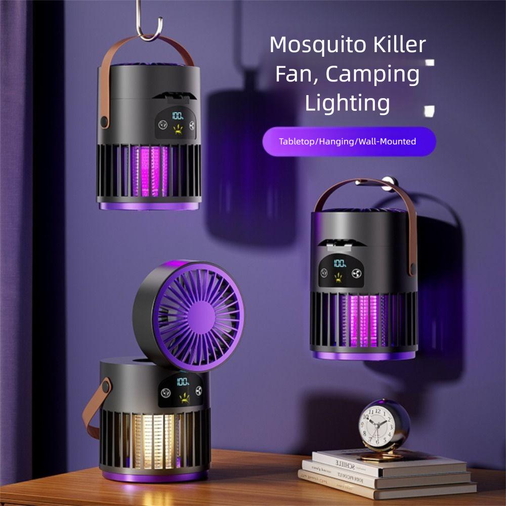 Wall Hanging Mosquito Killer Lamp Fan 3-in-1 Flying Insect Trap Bug Zapper Trap Lamp  Outdoor