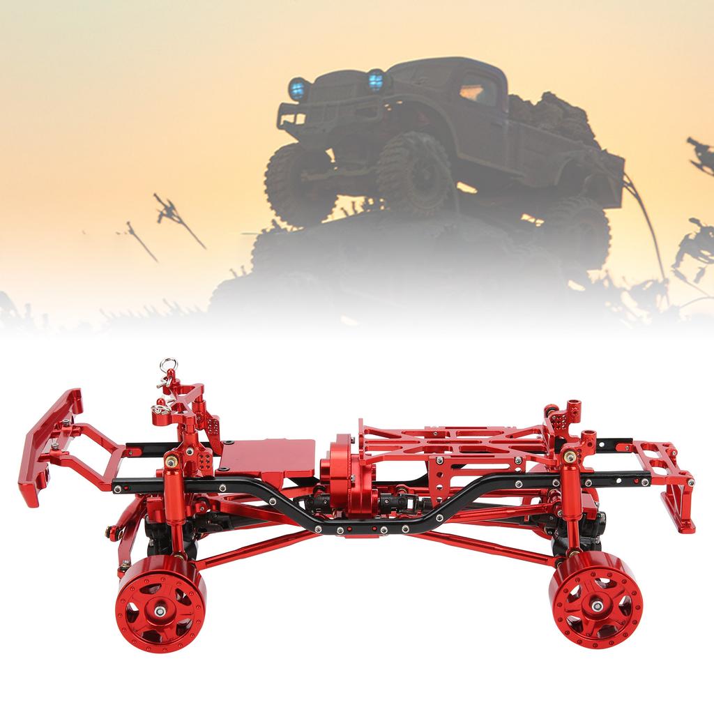 RC Car Chassis Frame Kit Aluminium Alloy Frame with Wheel Hubs for   SCX24 C10 1/24 RC Car