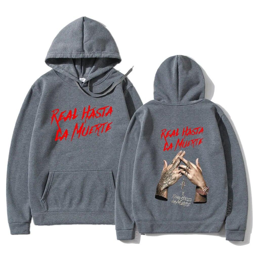 Anuel AA Printed Unisex Hoodies Sweatshirt Fashion Real Hasta La Muerte Casual Tracksuit Unisex Women Clothing Anime Pullover Hoodie