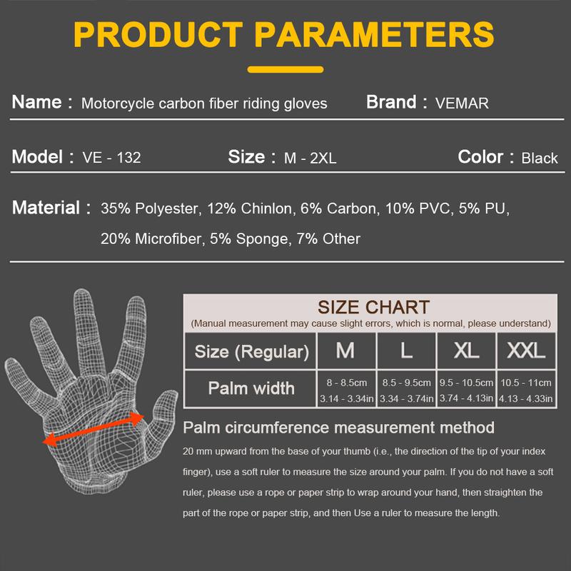 VEMAR Summer New Motorcycle Gloves Hard Knuckle Cycling MTB Racing Riding Men Women Moto Glove Carbon Fiber Protective Gear