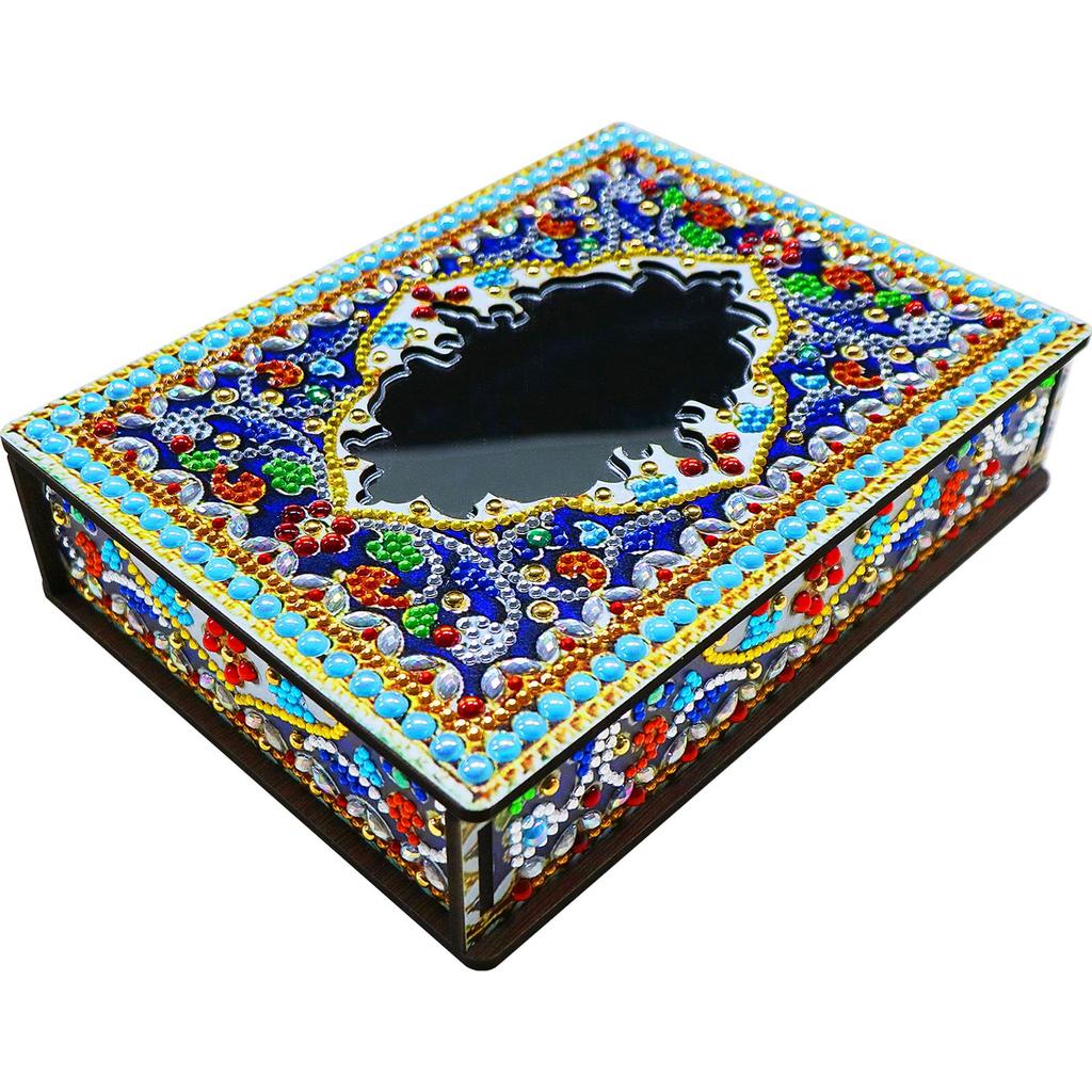 DIY Diamond Painting Jewelry Storage Box Wooden Earrings Necklace Storage Case Special Shaped Mosaic Embroidery Cross Stitch Kit