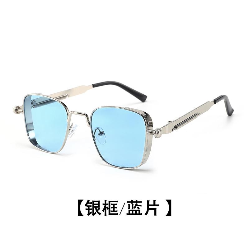 Retro Steampunk Sunglasses Men Metal Frames Spring  Punk Glasses UV400 Fashion Street Eyewear