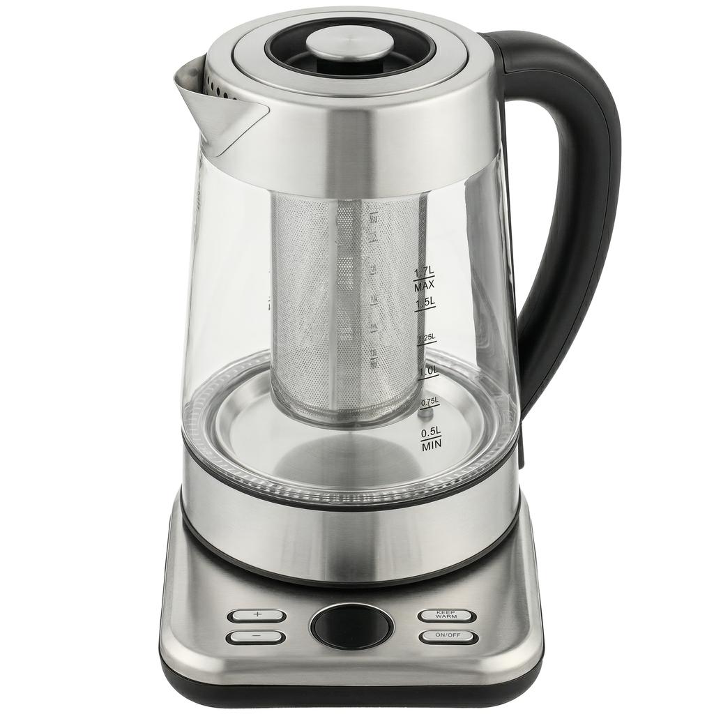 Electric Kettle, 1,7L Fast-Boiling 2200W Kettle with UK Strix Thermostat, Tea Filter, Keep-Warm Function