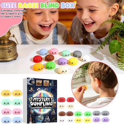 24-Day Countdown Calendar Box — Stress-Relieving Toy Set | Daily Unboxing Surprises | Soft, Cute, And Slow-Rising | Festive Countdown Gi