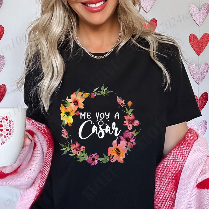 Team Bride Y2k Tops Spanish Women Bachelorette Party Tee Shirt  Future Bride Casual Short Sleeved Bridal Shower Wedding T-shirt