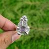 Natural African Amethyst Promise Flower Adjustable Ring 925 Silver For Women