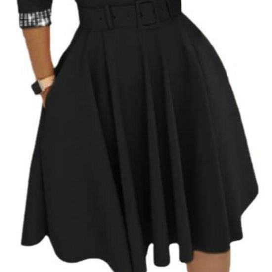 2024 Elegant V-Neck Waist-Hugging Dress with Belt - Autumn/Winter Collection