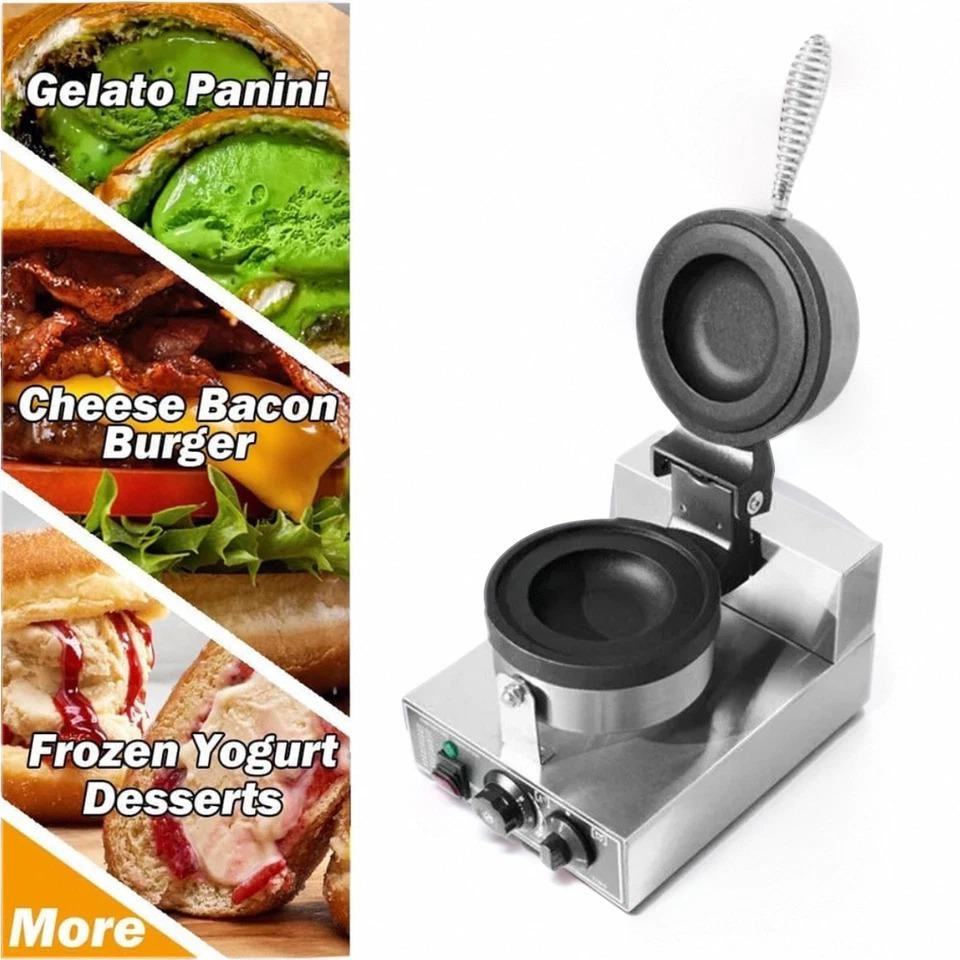 220V Hamburger Machine Burger Press Sandwich Maker 1200W Powerful Panini Press Waffle Maker