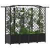 Raised Garden Bed with Trellis and Hanging Roof Black 204 x 40 x 141 cm PP